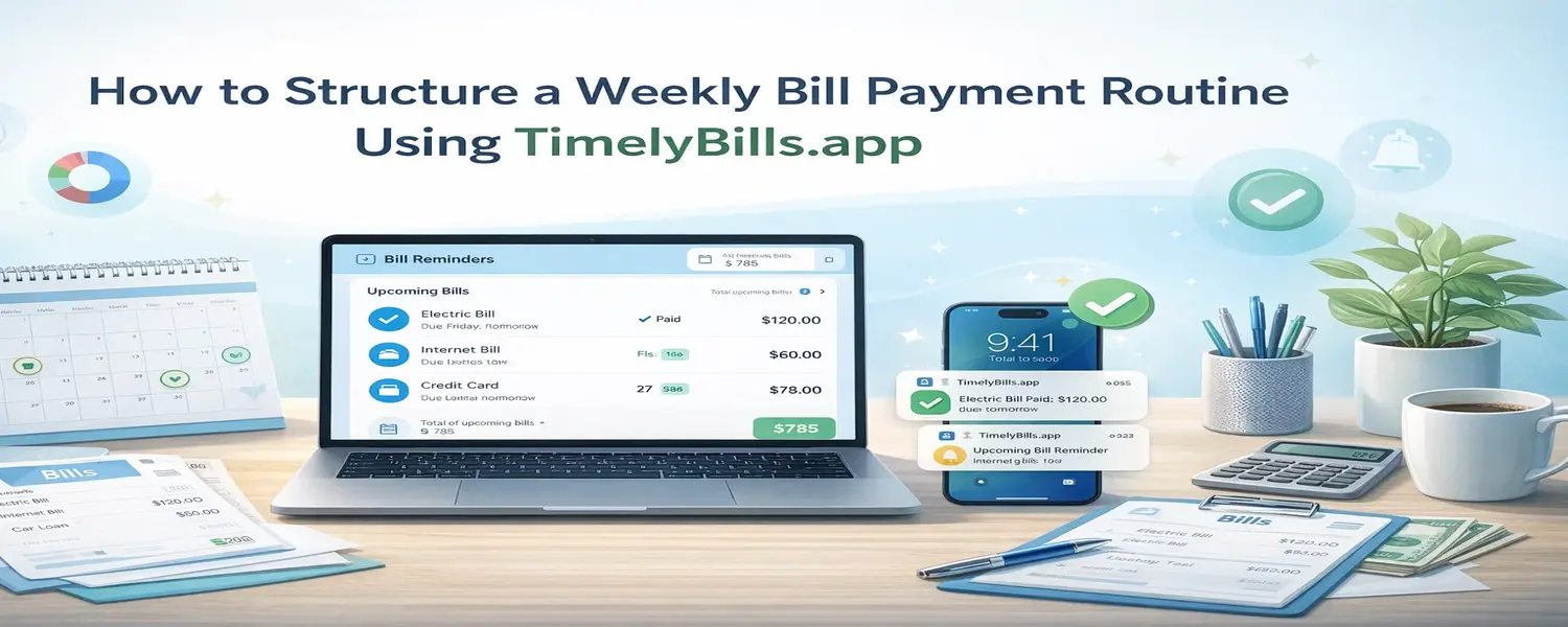 Structure a Weekly Bill Payment Routine Using an timelybills.app